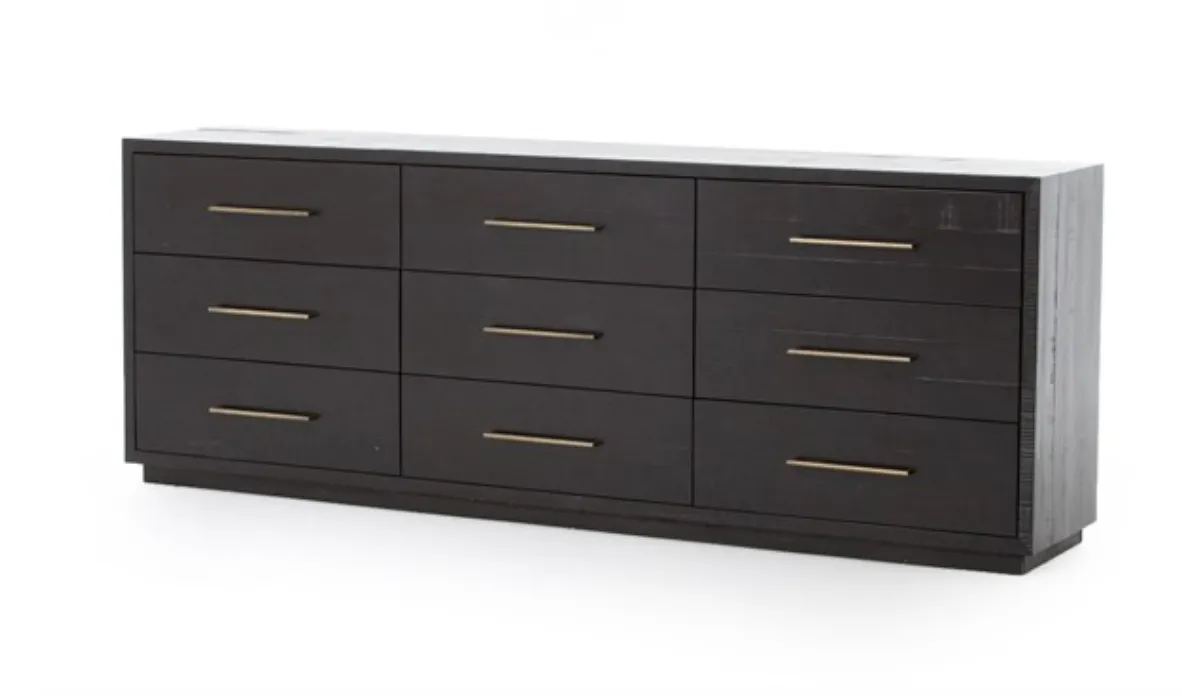 SUKI 9 DRAWER DRESSER, BURNISHED BLACK