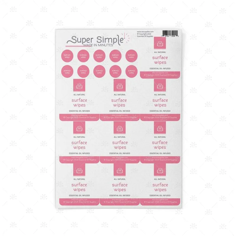 Super Simple : Made in Minutes - Surface Wipes Labels