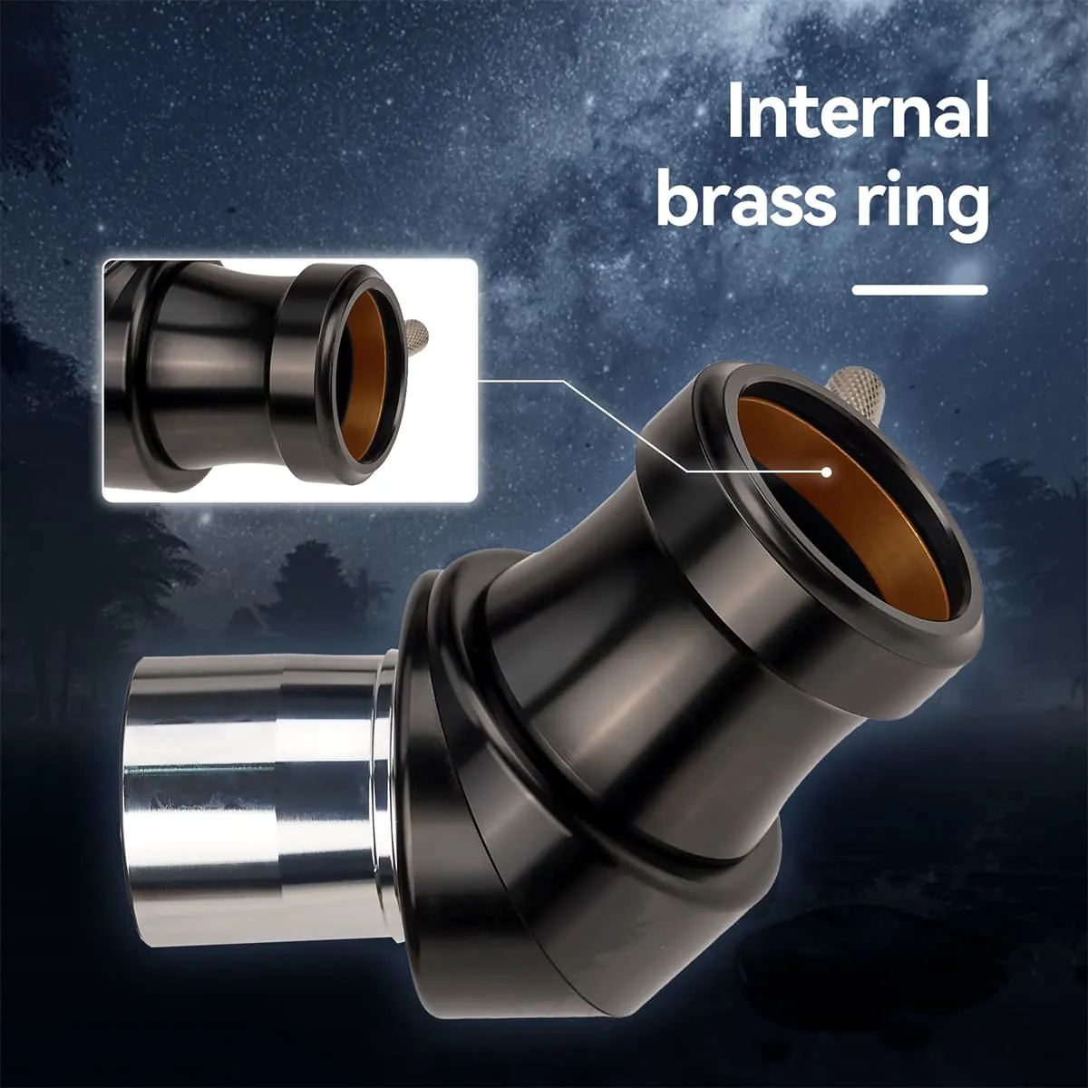 SV222 Correct Image Prism Diagonal 45 Degree 1.25-inch Fully Multi-Coated Metal for Refractor Telescope - W9179A