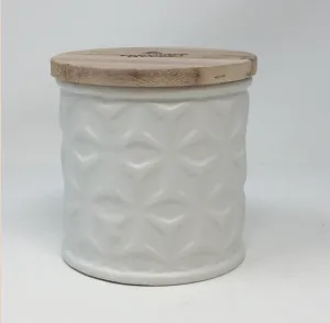 Swan Creek Short White Round Candle in Thai Pear