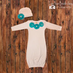 Take Home Gown with Teal Blue Accents
