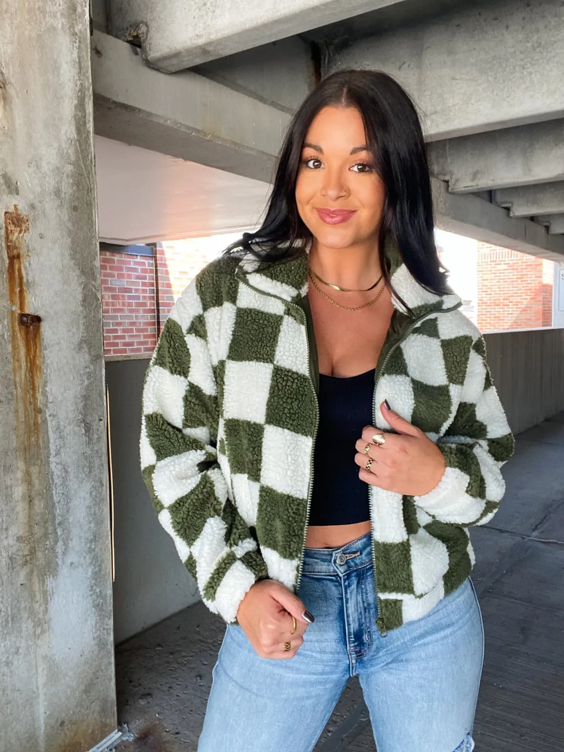 TAKE YOUR SHOT CHECKERED JACKET