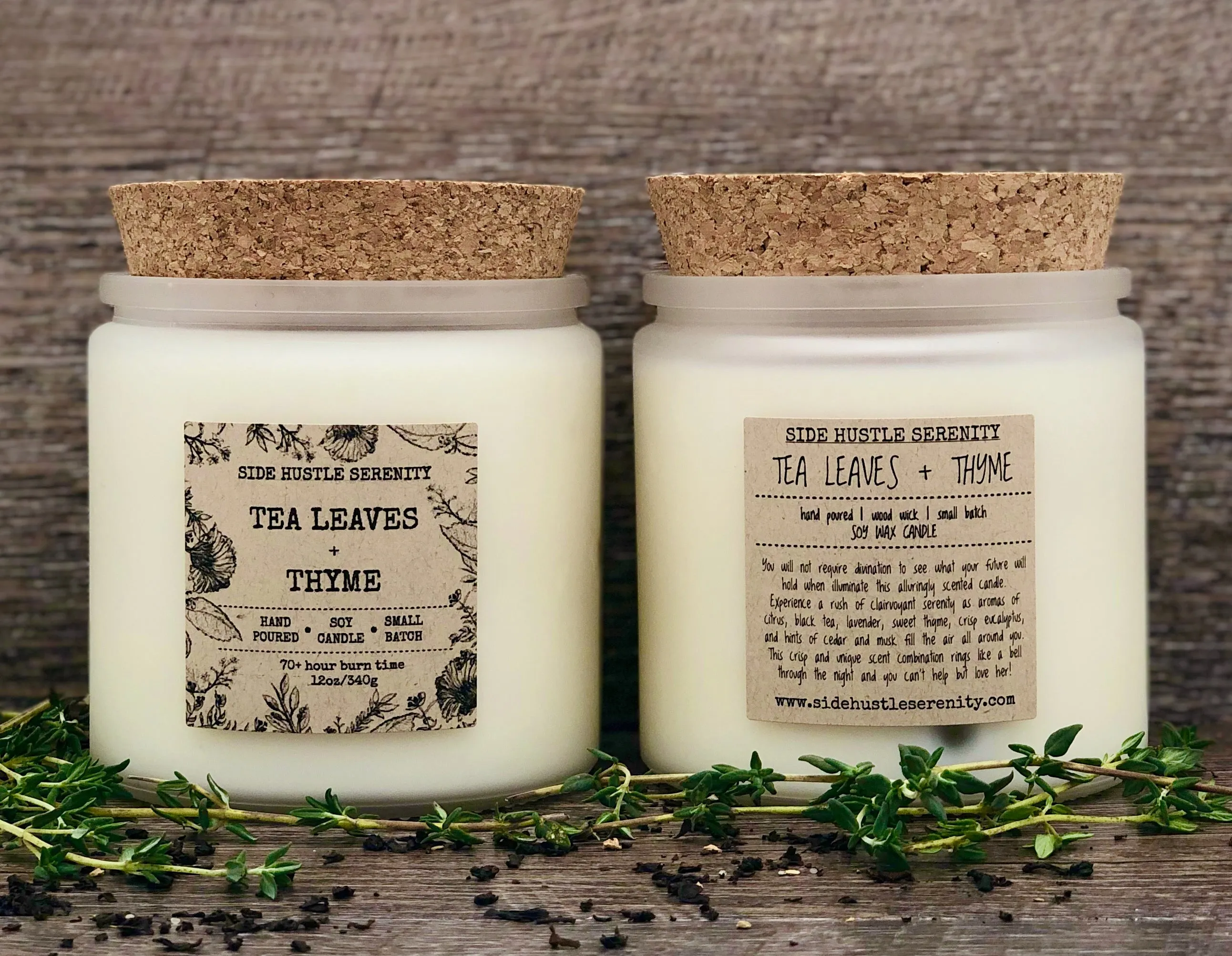 Tea Leaves   Thyme Scented Soy Candle | 12oz