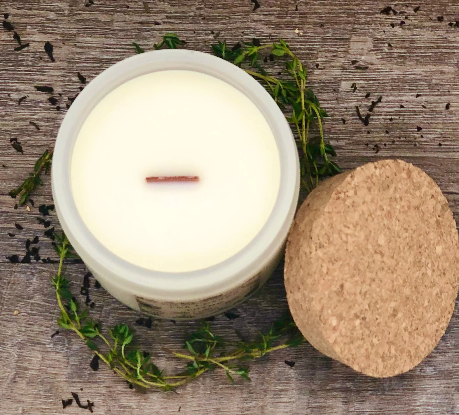 Tea Leaves   Thyme Scented Soy Candle | 12oz
