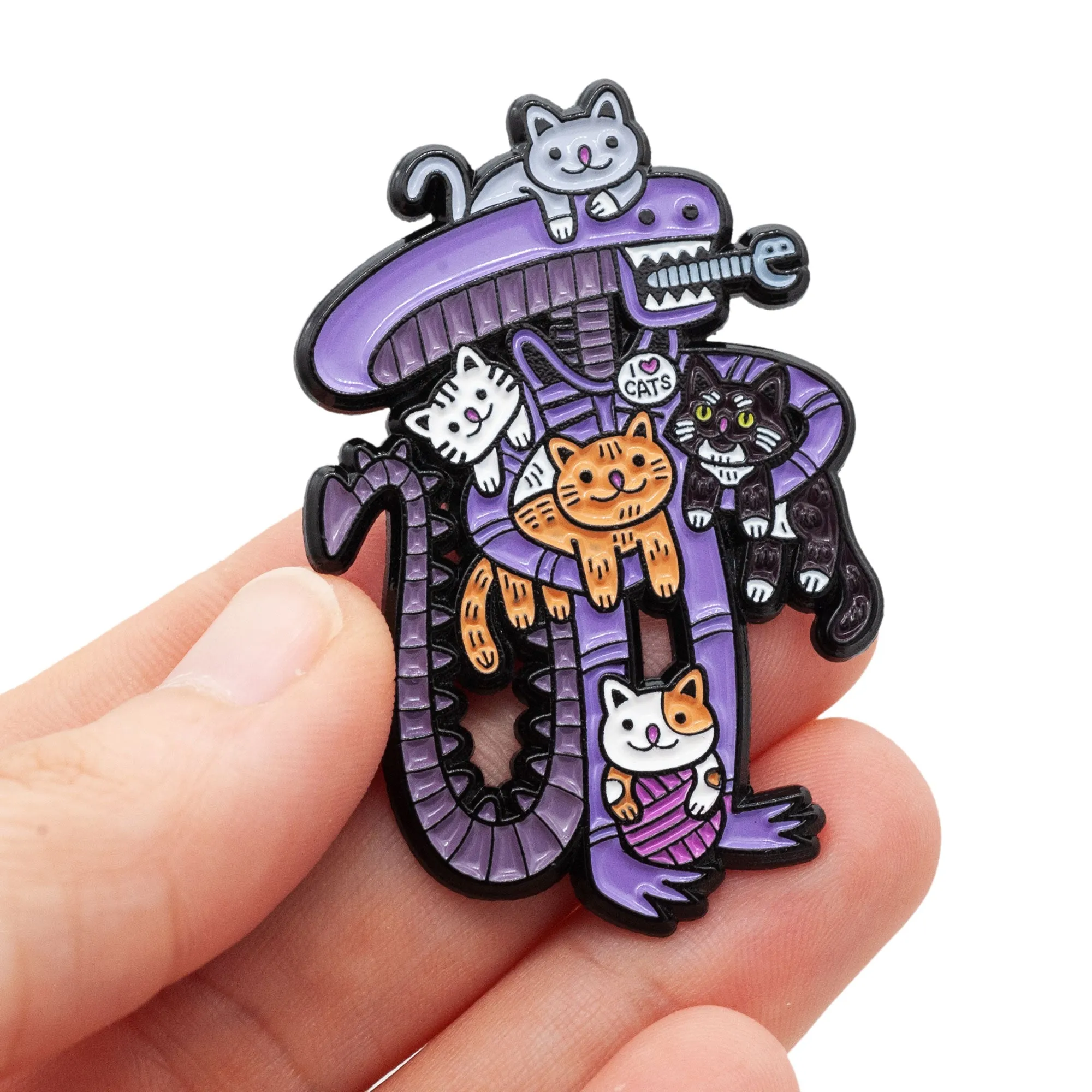 Team Cats Alien Enamel Pin