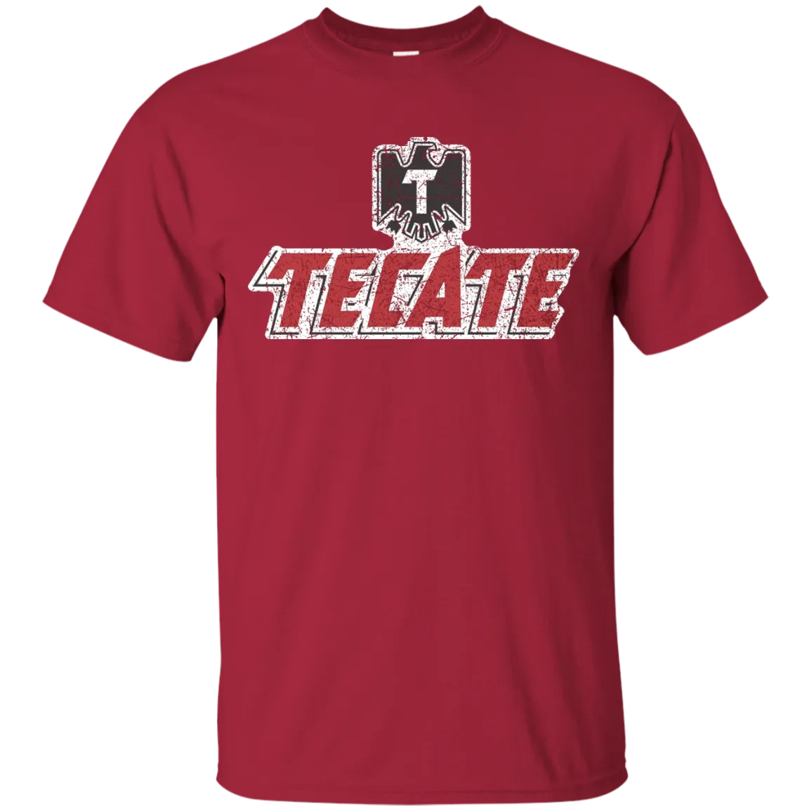 Tecate Beer T-Shirt Custom Designed Color Worn Label Pattern