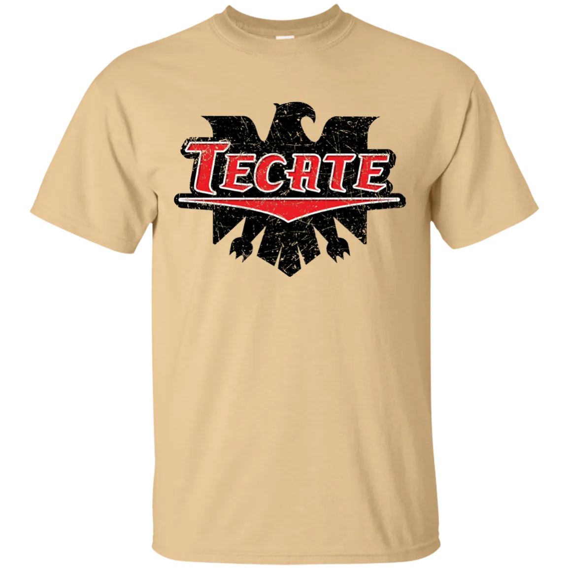 Tecate Beer T-Shirt Custom Designed Color Worn Label Pattern