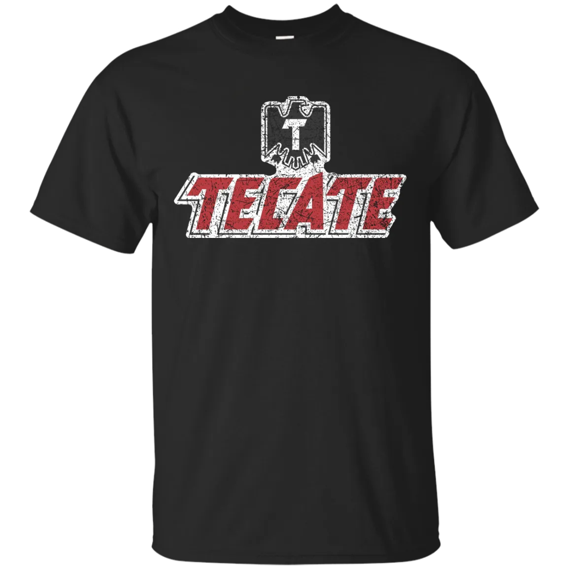 Tecate Beer T-Shirt Custom Designed Color Worn Label Pattern