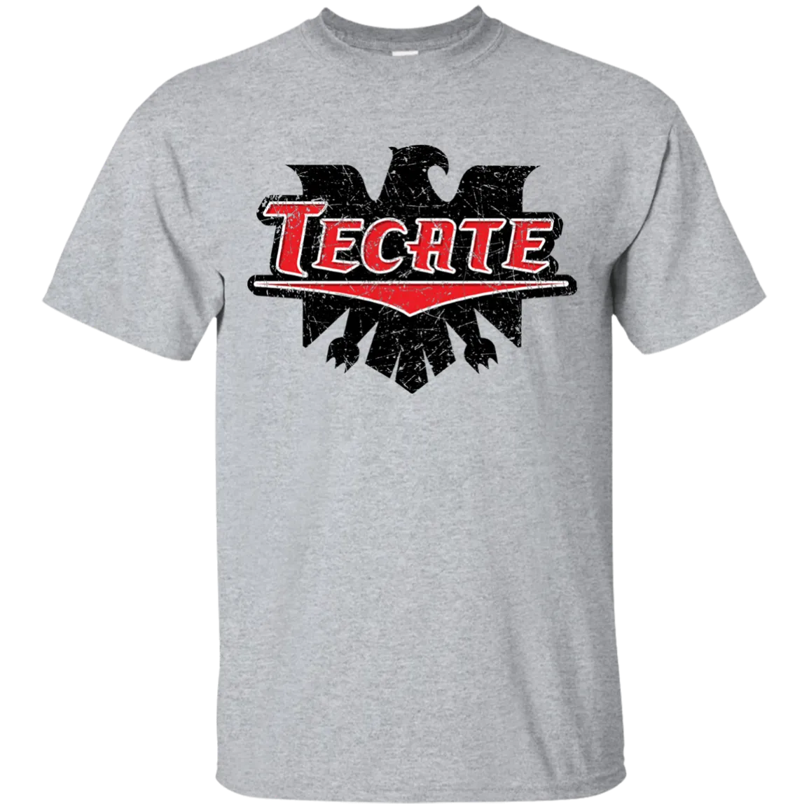 Tecate Beer T-Shirt Custom Designed Color Worn Label Pattern