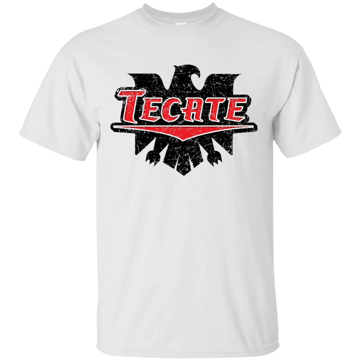 Tecate Beer T-Shirt Custom Designed Color Worn Label Pattern