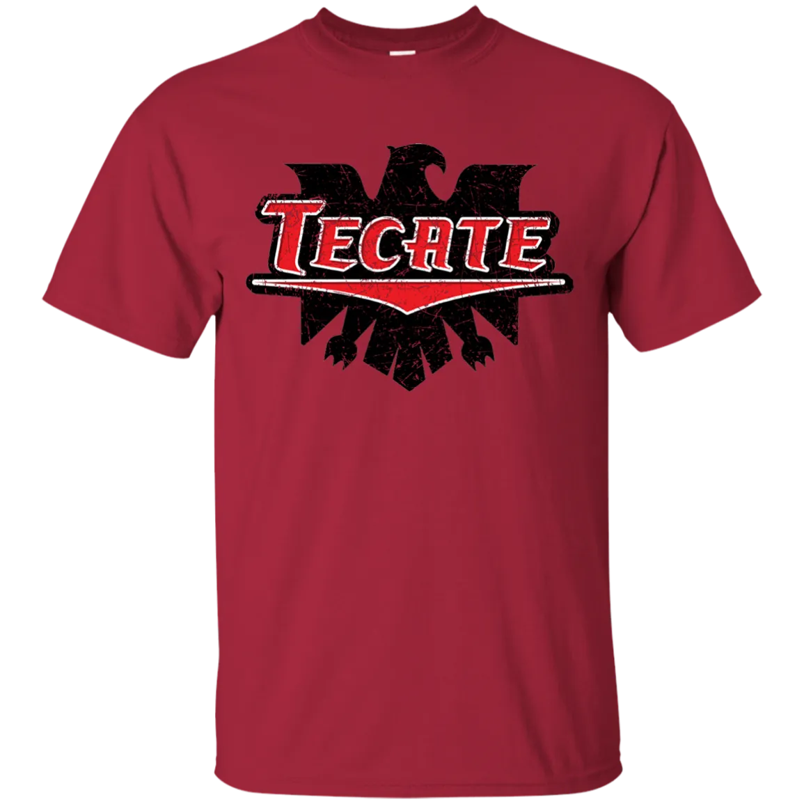 Tecate Beer T-Shirt Custom Designed Color Worn Label Pattern