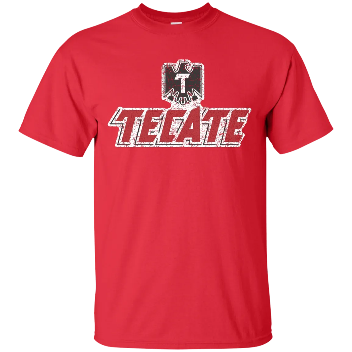 Tecate Beer T-Shirt Custom Designed Color Worn Label Pattern