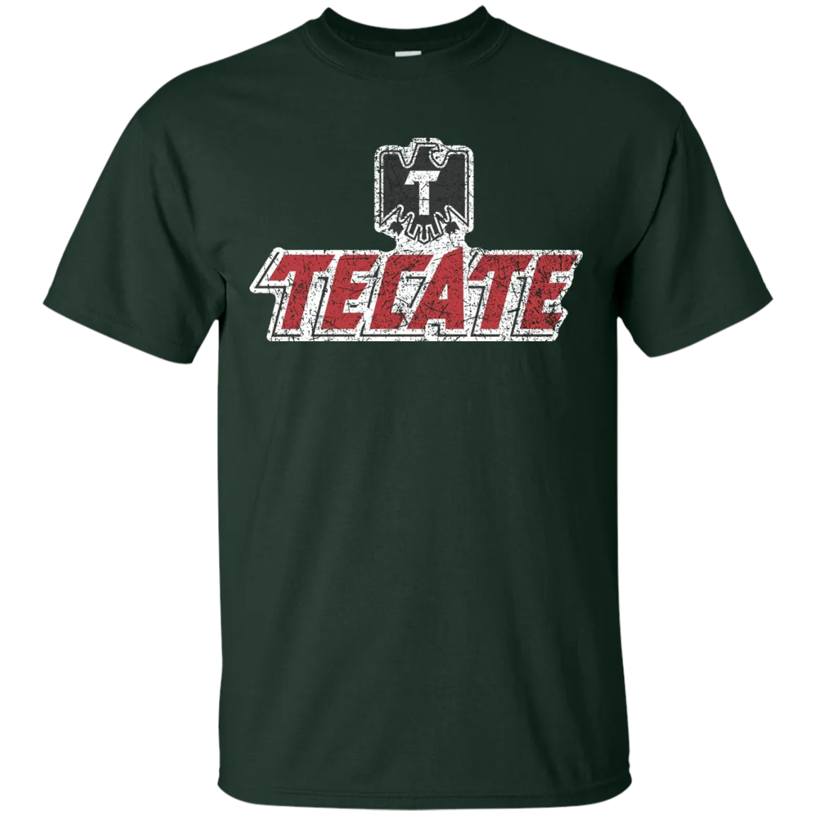 Tecate Beer T-Shirt Custom Designed Color Worn Label Pattern