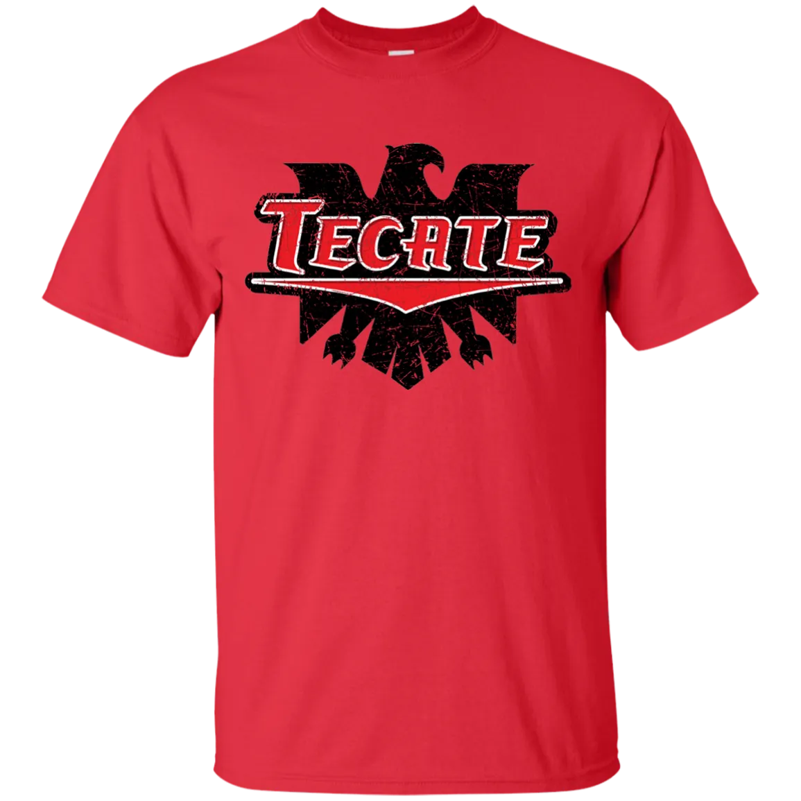 Tecate Beer T-Shirt Custom Designed Color Worn Label Pattern