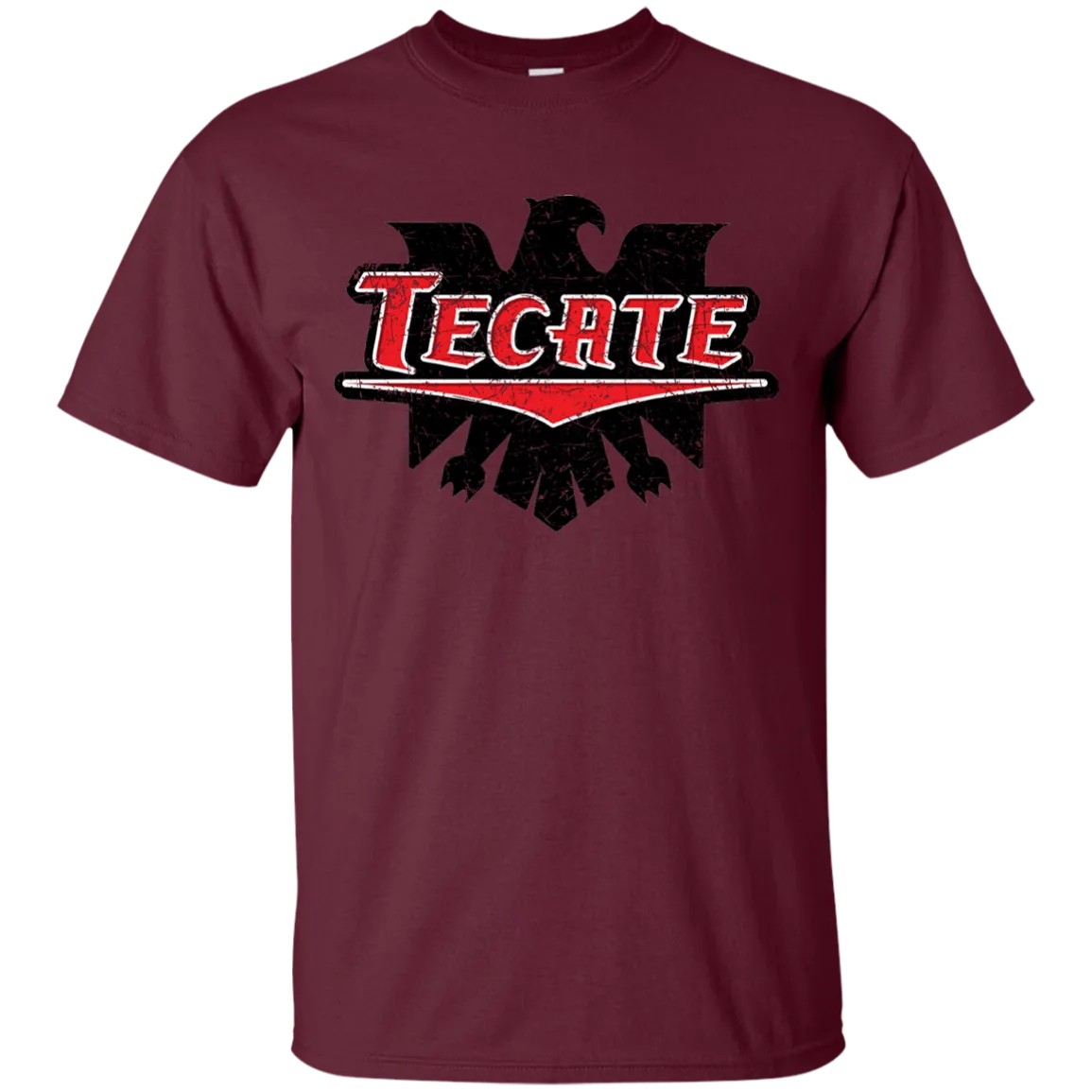 Tecate Beer T-Shirt Custom Designed Color Worn Label Pattern