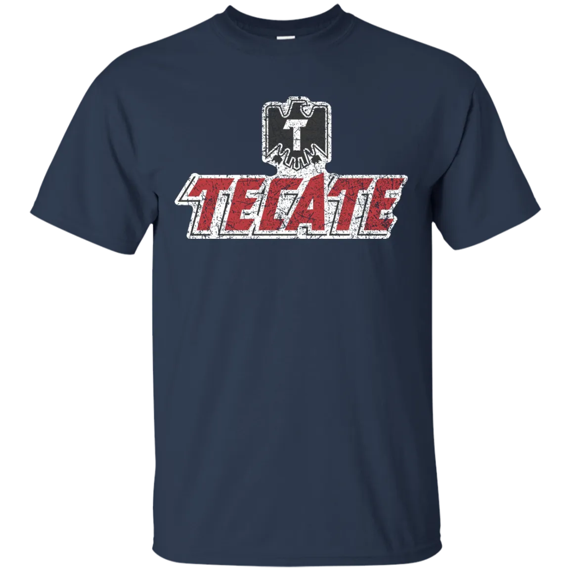 Tecate Beer T-Shirt Custom Designed Color Worn Label Pattern
