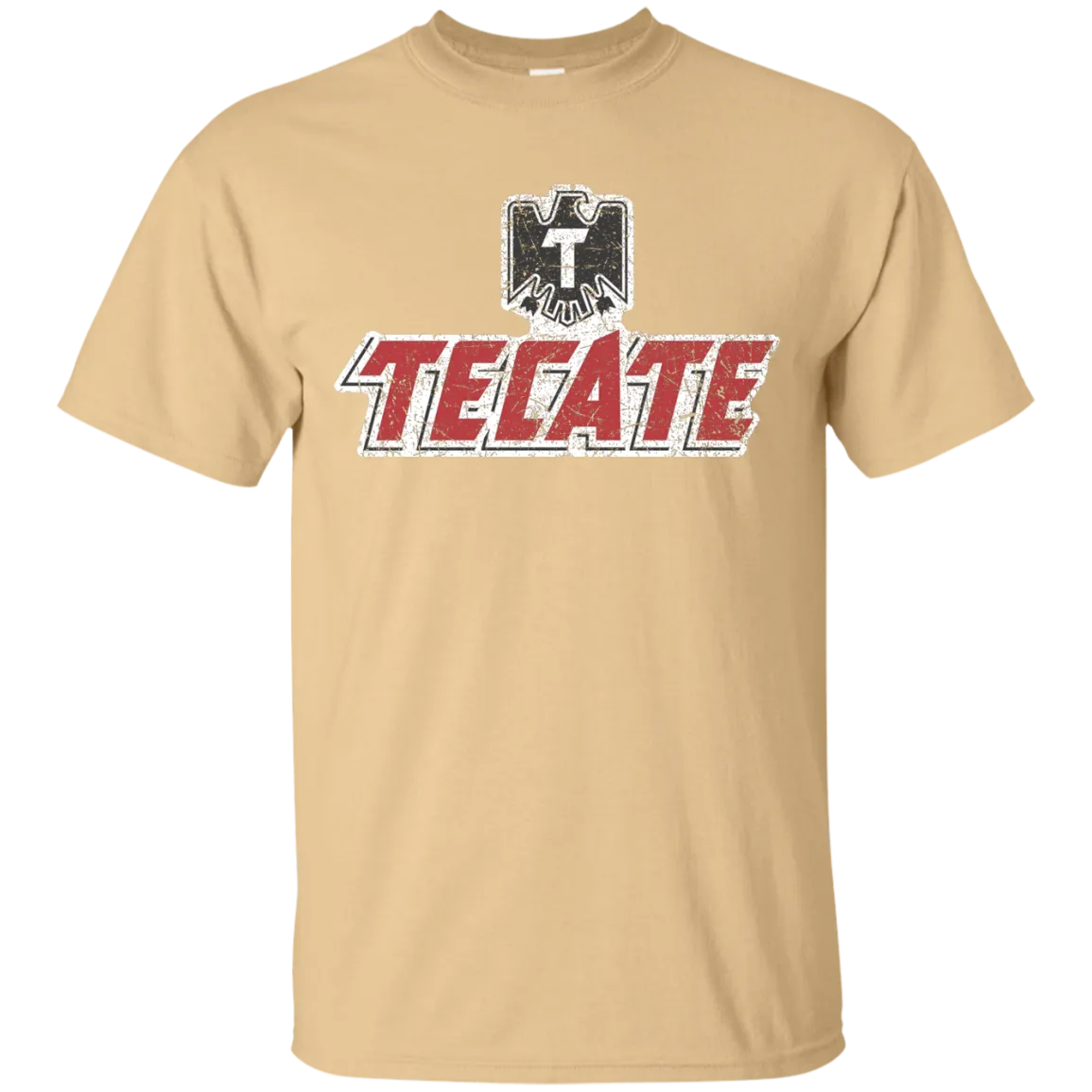Tecate Beer T-Shirt Custom Designed Color Worn Label Pattern