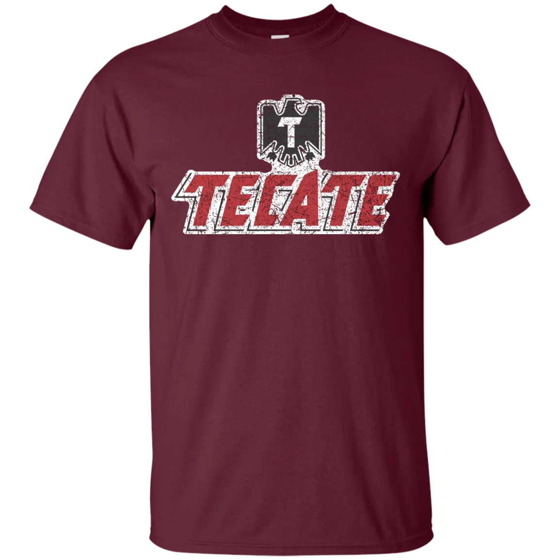 Tecate Beer T-Shirt Custom Designed Color Worn Label Pattern