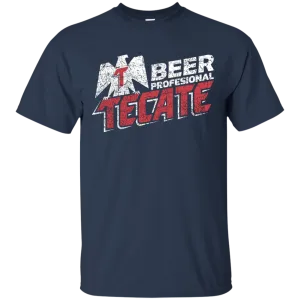 Tecate Beer T-Shirt Custom Designed White Red Worn Label Pattern