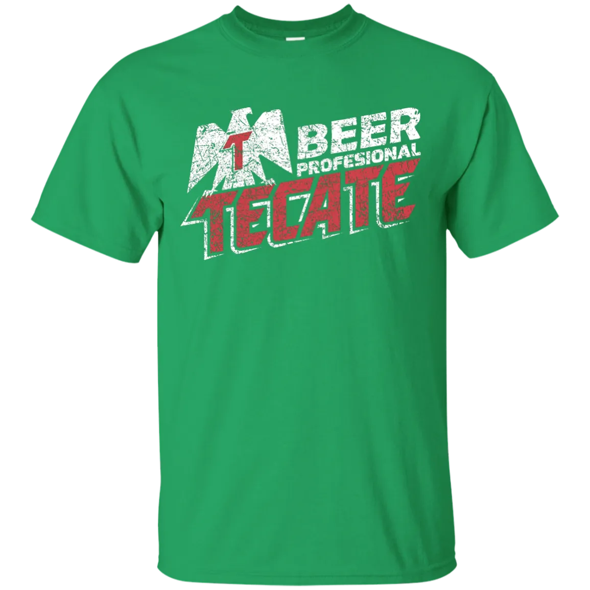 Tecate Beer T-Shirt Custom Designed White Red Worn Label Pattern
