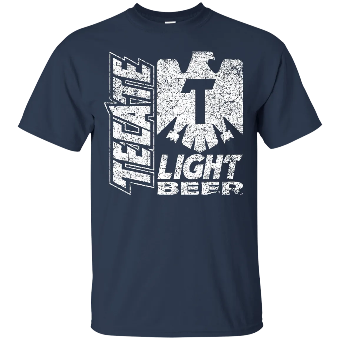Tecate Beer T-Shirt Custom Designed White Worn Label Pattern