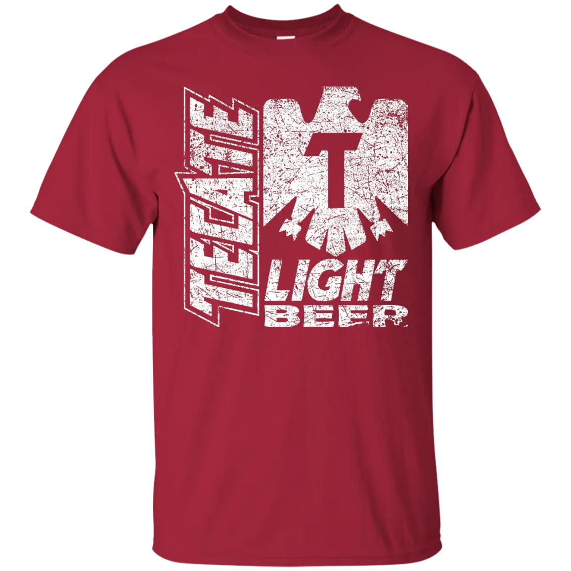 Tecate Beer T-Shirt Custom Designed White Worn Label Pattern