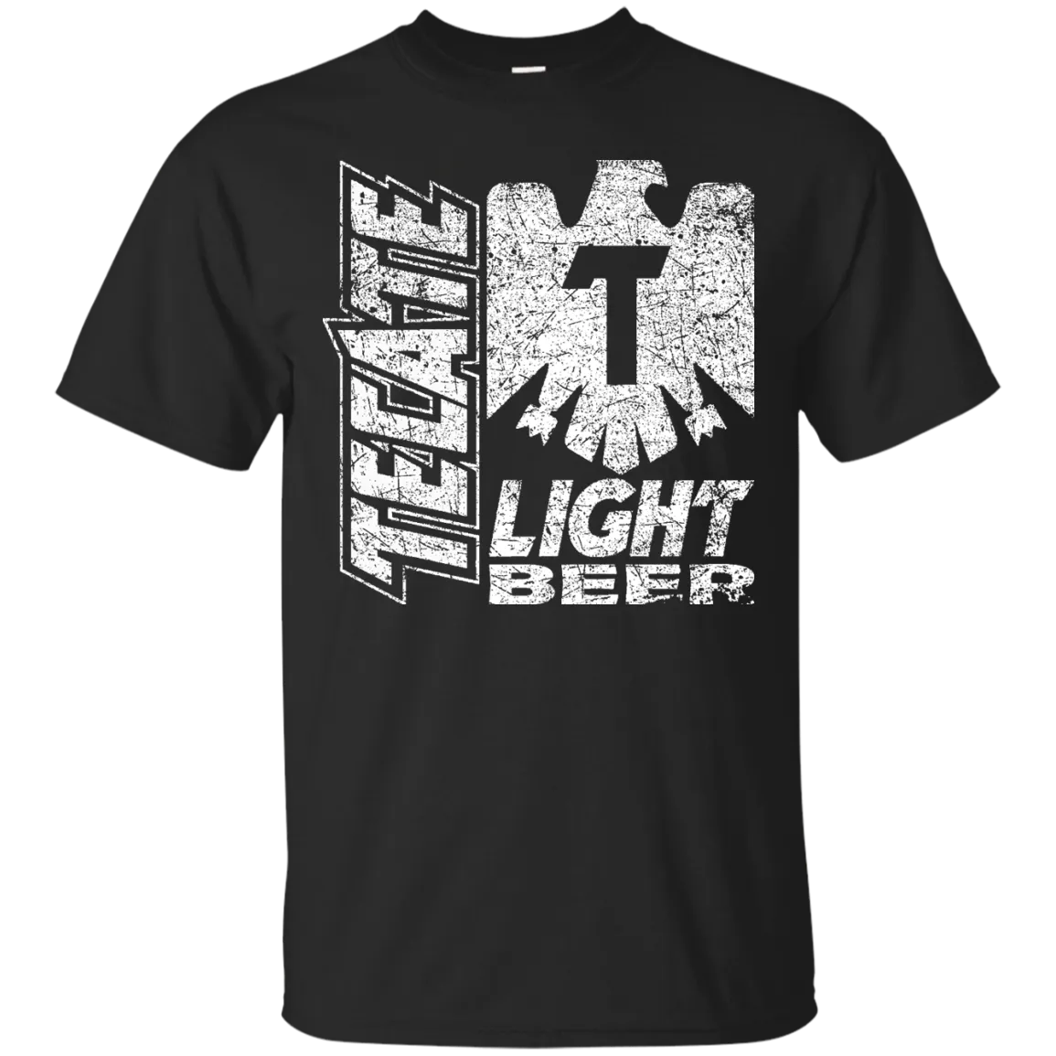 Tecate Beer T-Shirt Custom Designed White Worn Label Pattern