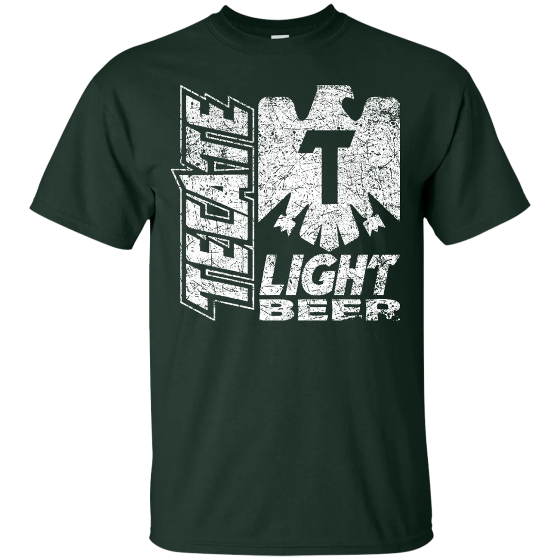 Tecate Beer T-Shirt Custom Designed White Worn Label Pattern