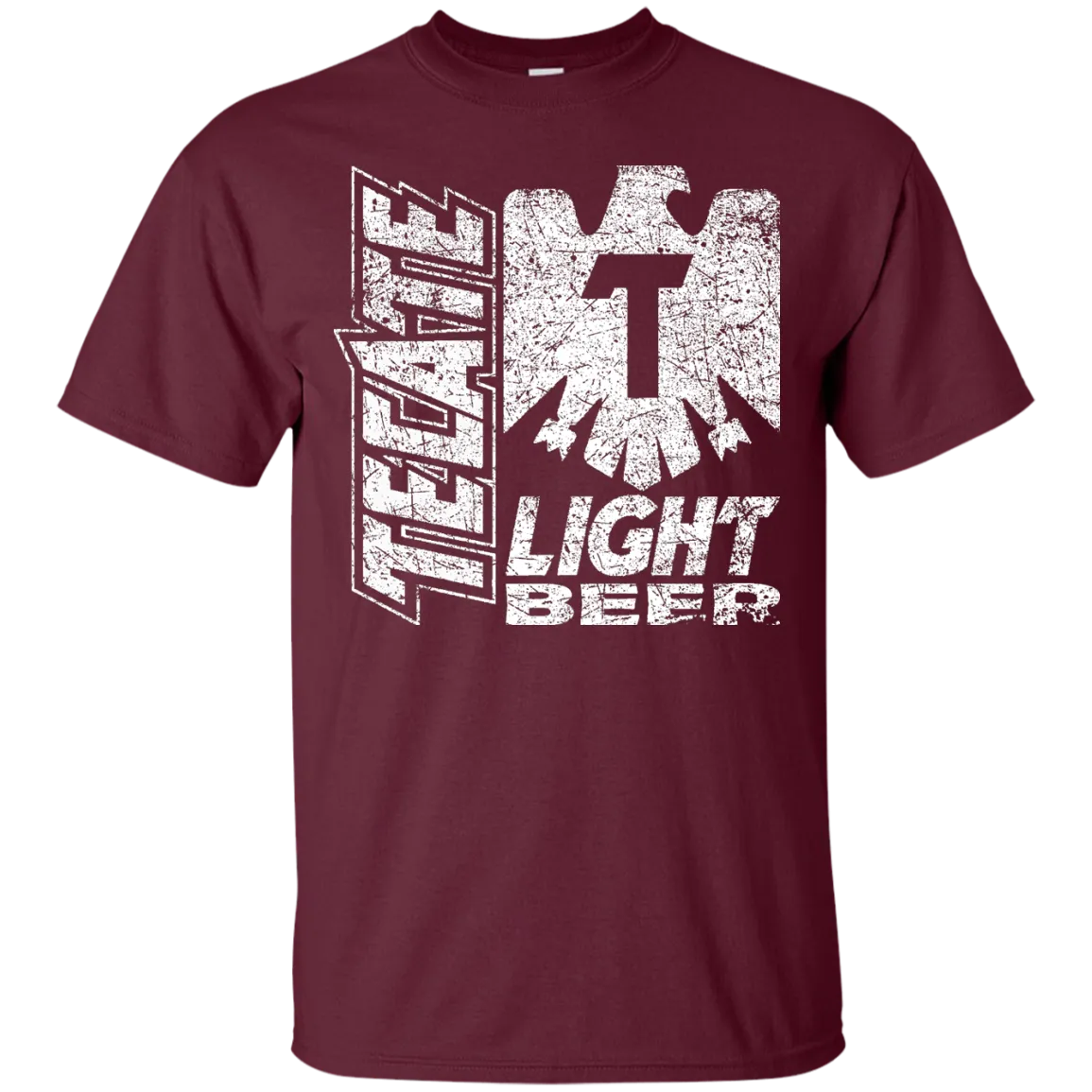 Tecate Beer T-Shirt Custom Designed White Worn Label Pattern