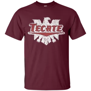 Tecate Beer T-Shirt Custom White Red Worn Label Pattern