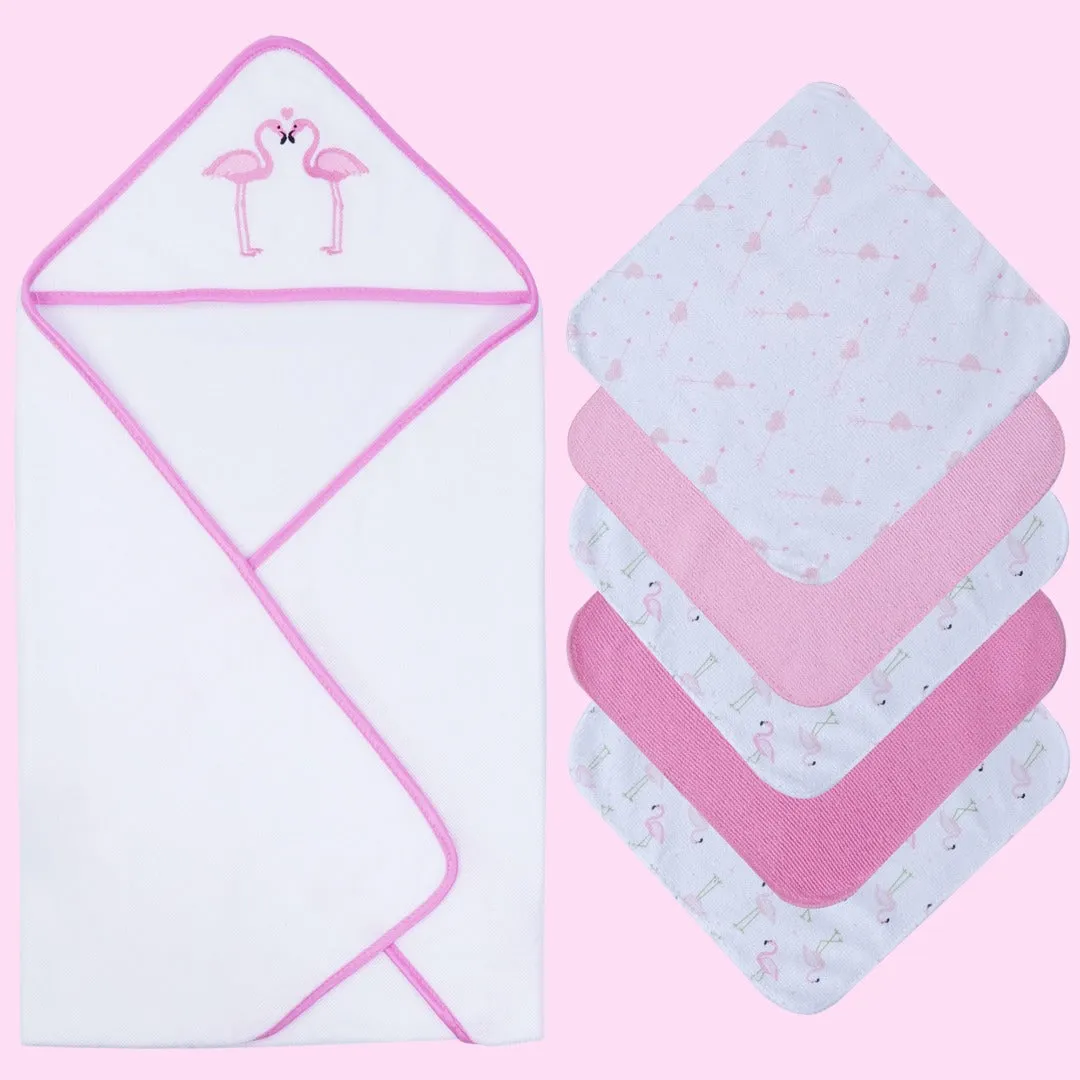 Terrycloth Hooded Wrap and Wash Set
