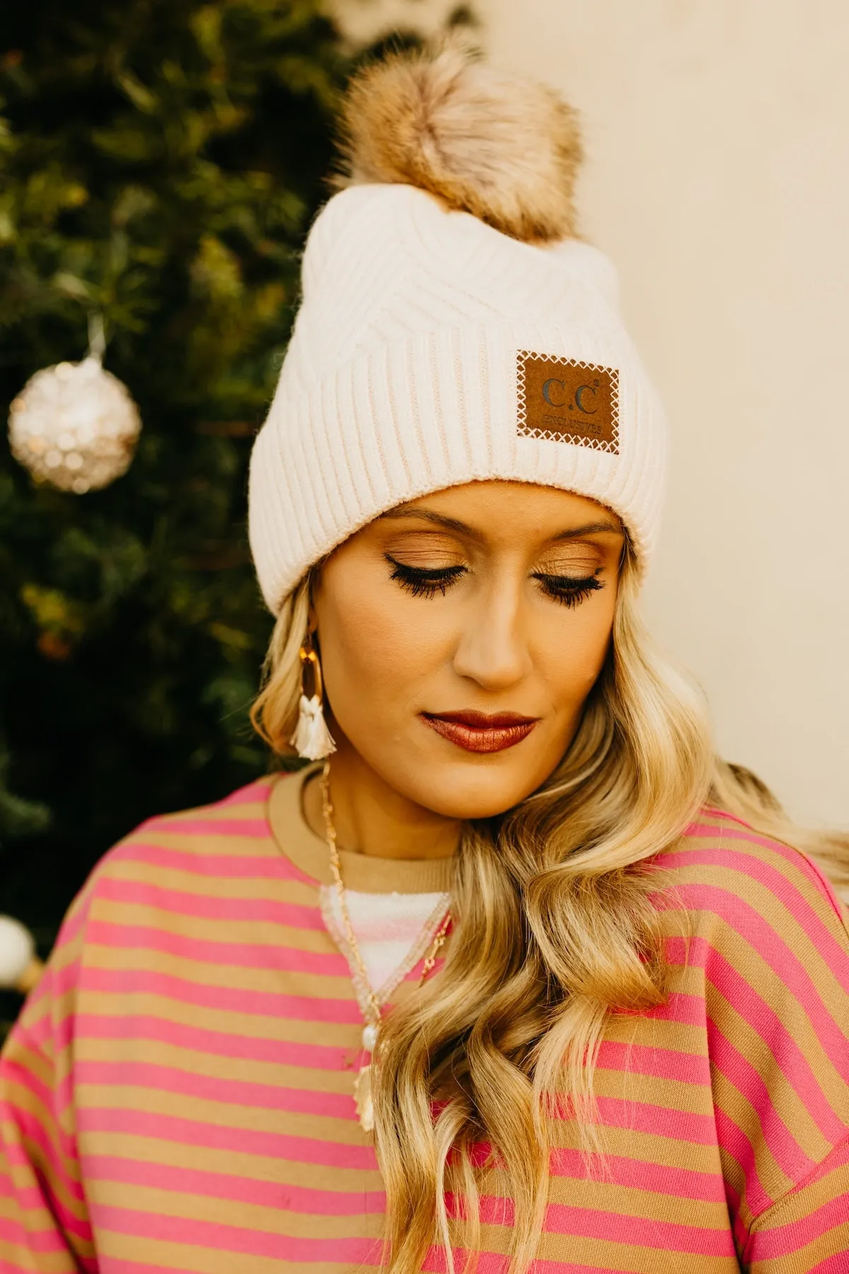 The C.C. Suede Patch Beanie