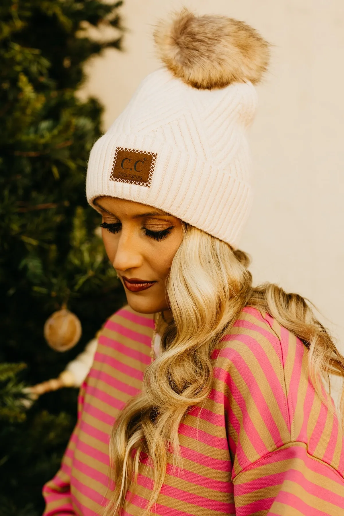 The C.C. Suede Patch Beanie