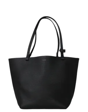 The Row Black Leather Park Tote Three Bag