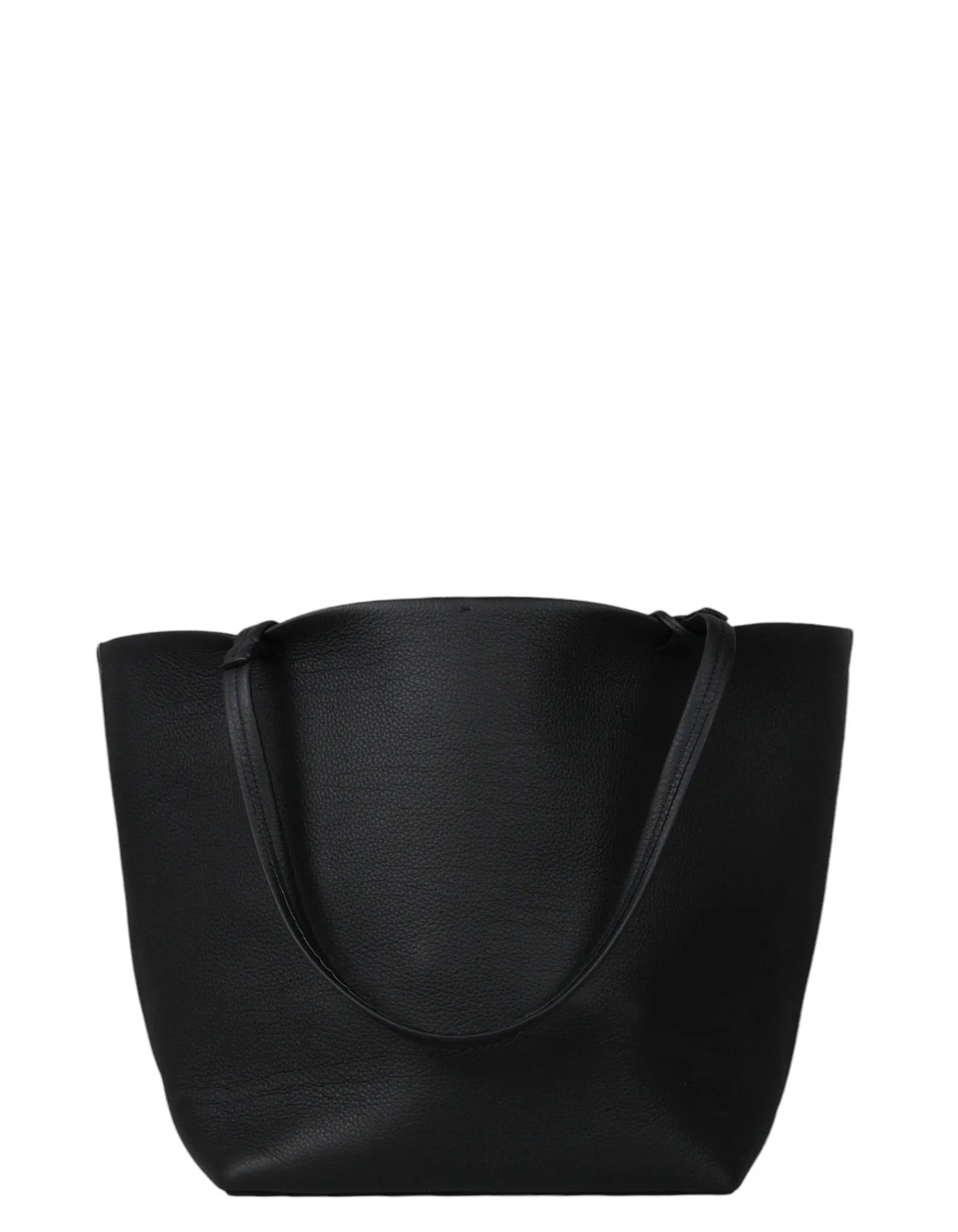 The Row Black Leather Park Tote Three Bag