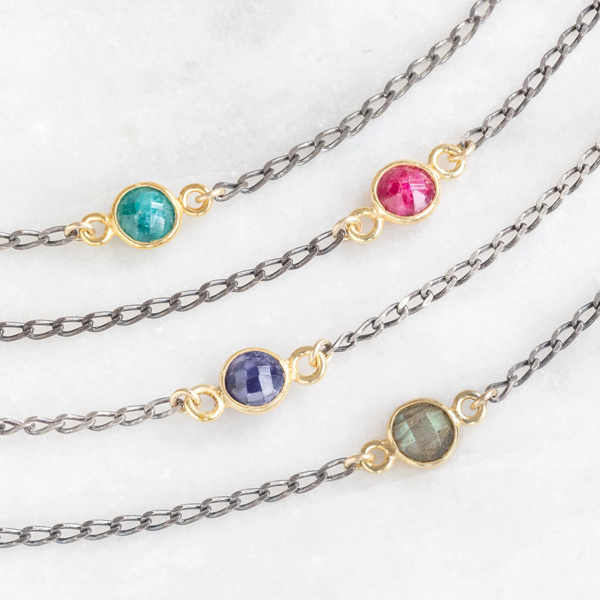 The Simple Blue Sapphire Gemstone Bracelet | Sterling Silver