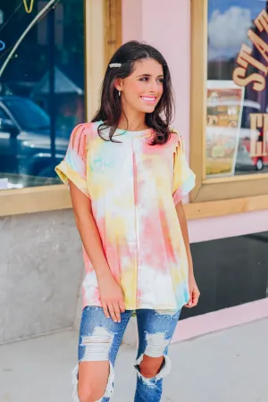 Tie Dye Obsession Top - Coral
