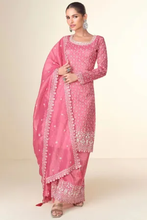 Timelessly Embellished Pink Sharara Suit