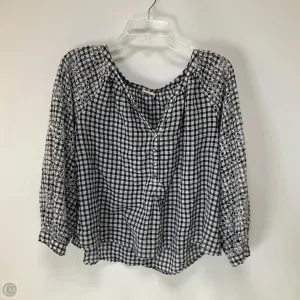 Top Long Sleeve By Anthropologie In Checkered Pattern, Size: L