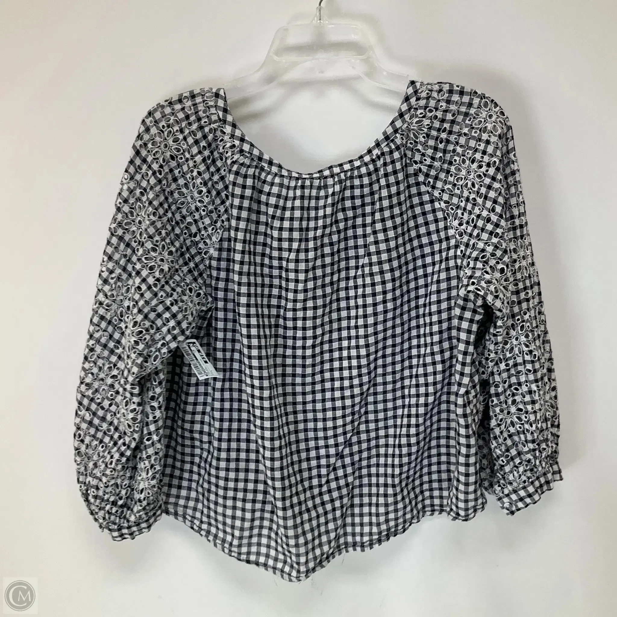 Top Long Sleeve By Anthropologie In Checkered Pattern, Size: L