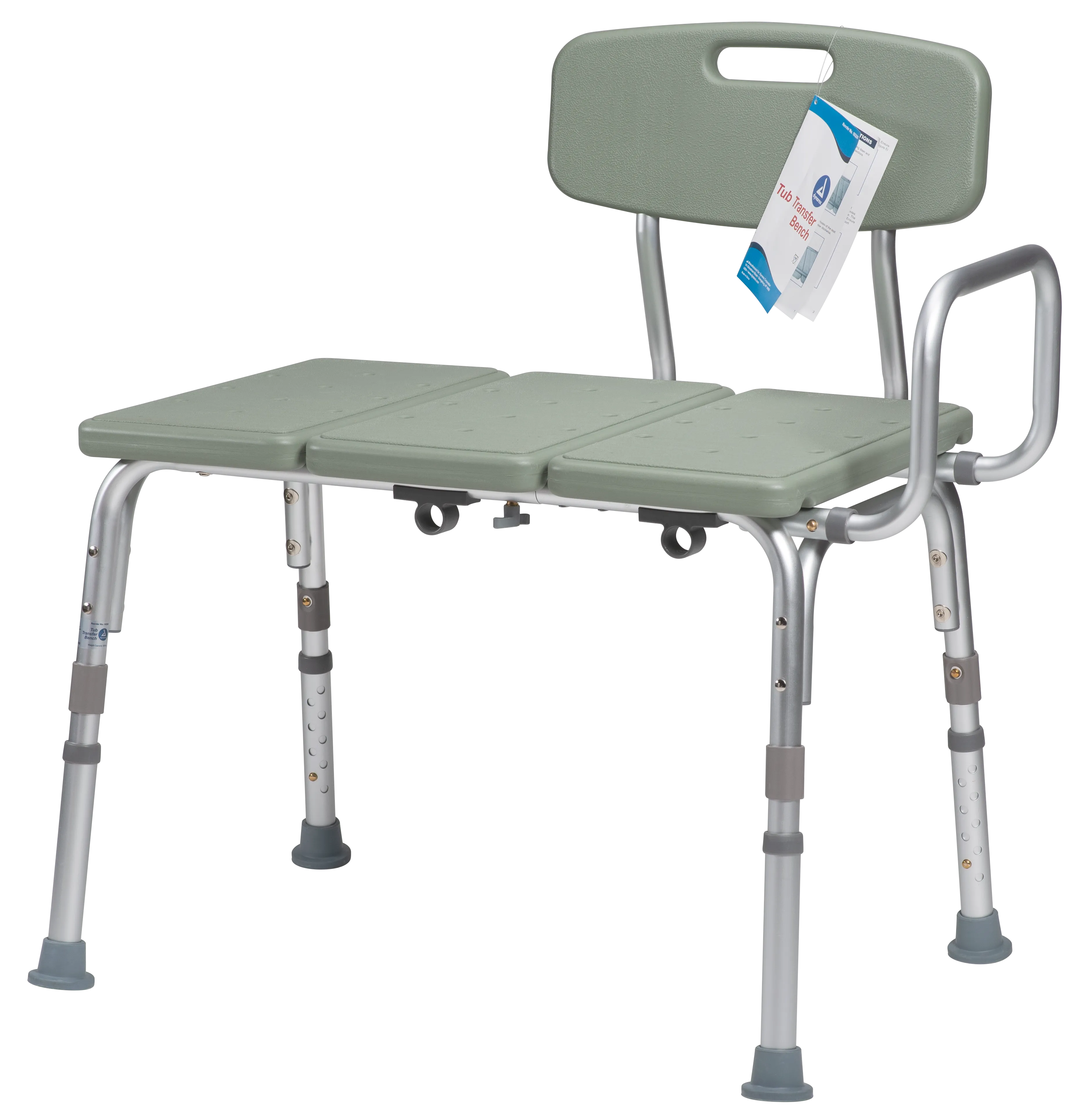 Transfer Bench Bariatric Adjustable w/Backrest Tool Free 500lb by Dynarex