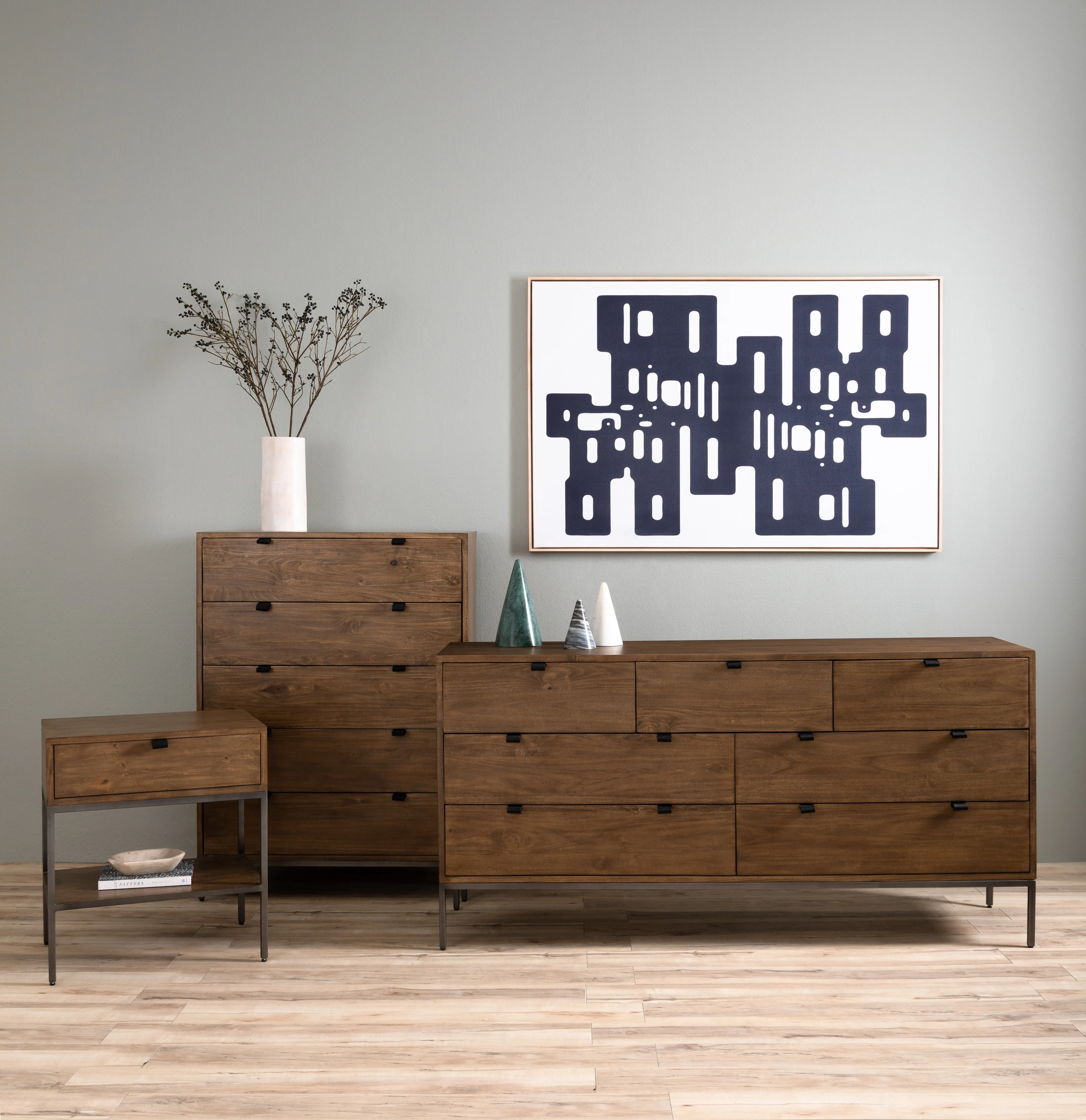 Trey 5 Drawer Dresser-Auburn Poplar