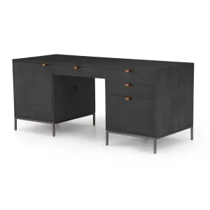 Trey Executive Desk, Black Wash Poplar