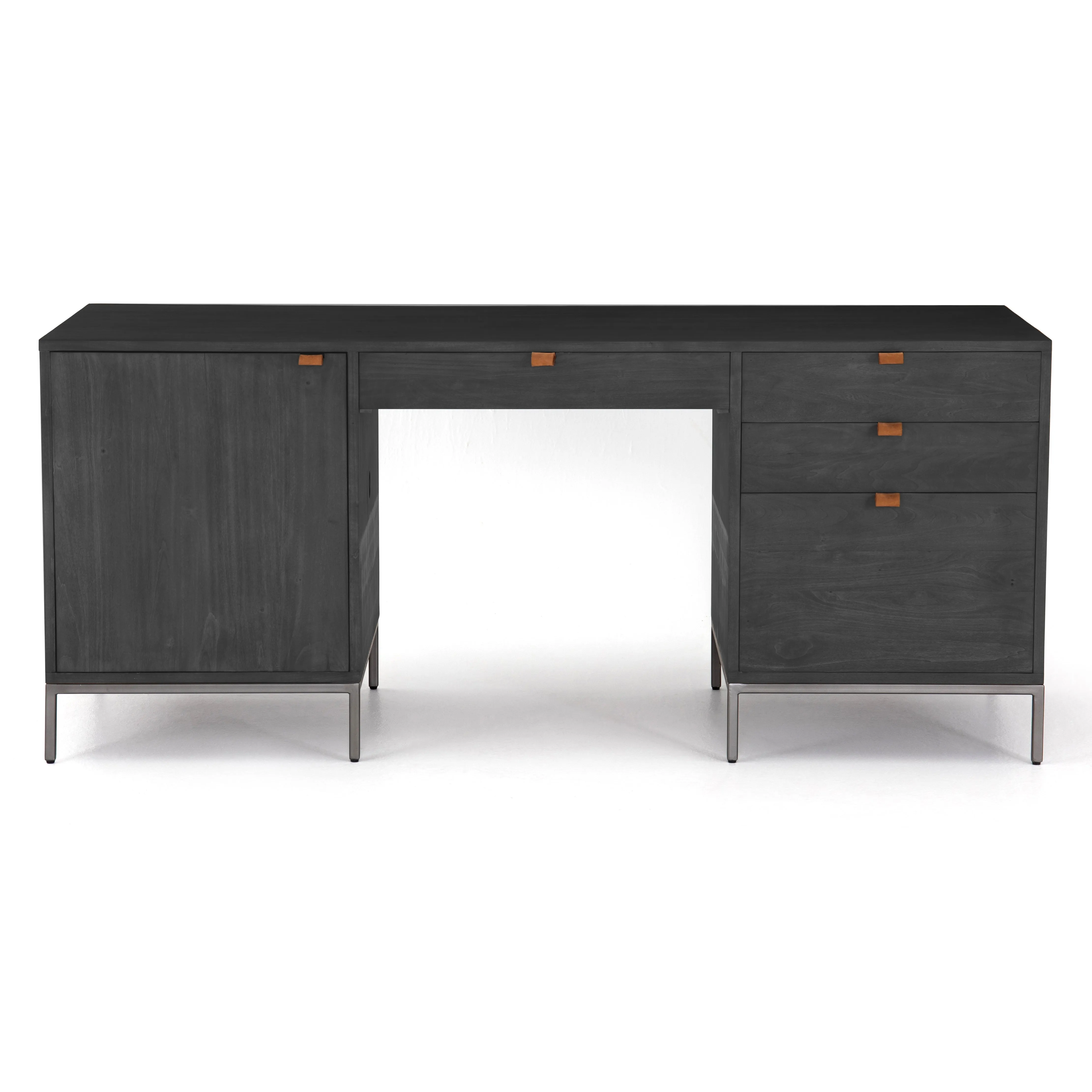 Trey Executive Desk, Black Wash Poplar