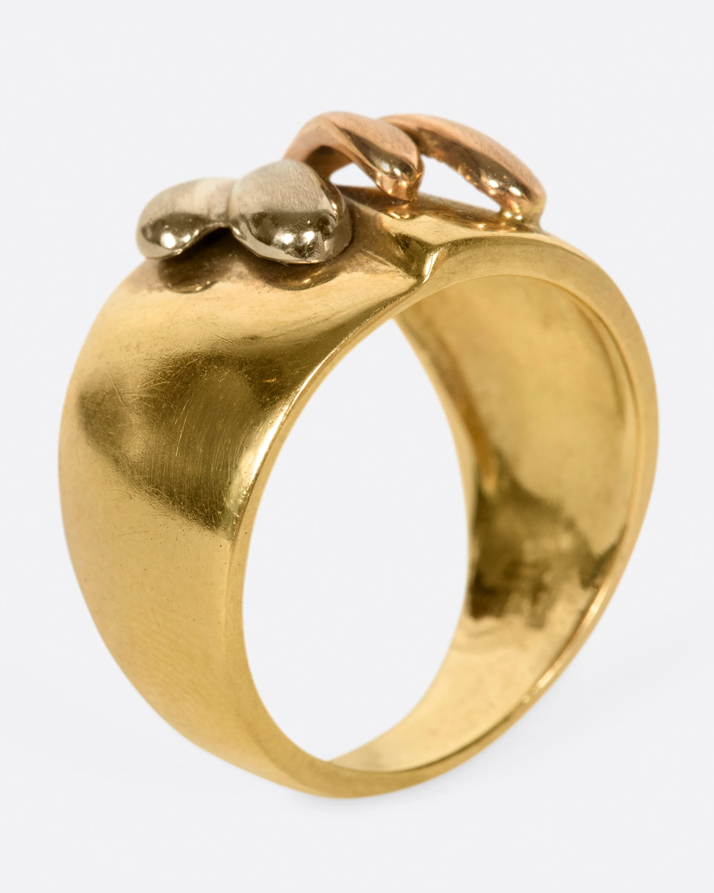 Tricolor Gold Teardrop Ring
