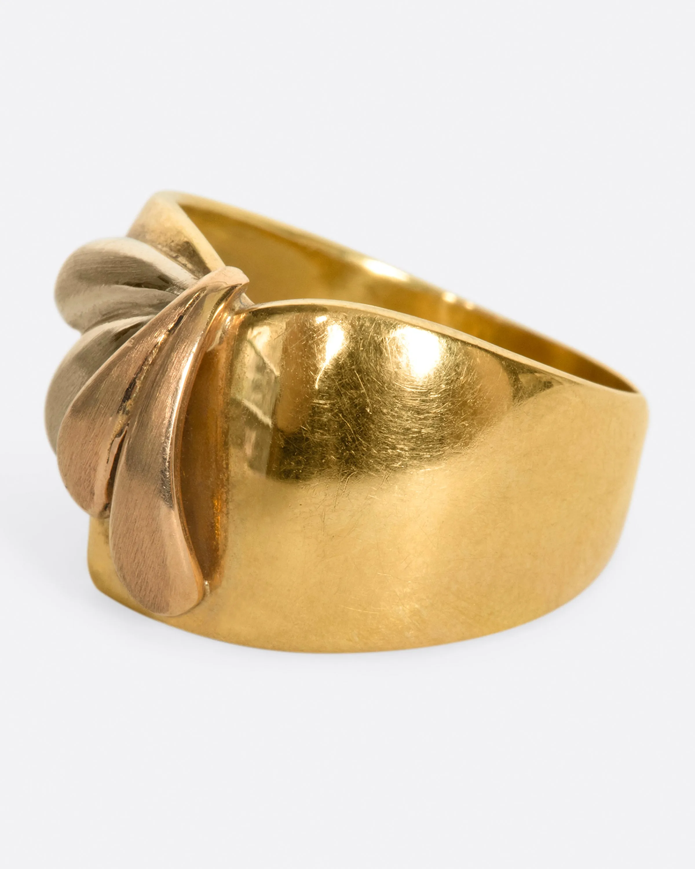 Tricolor Gold Teardrop Ring