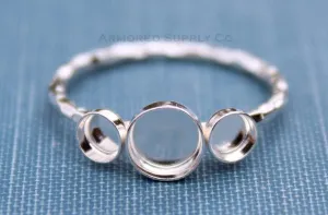 Triple Bezel Cup Checkered Ring Blank