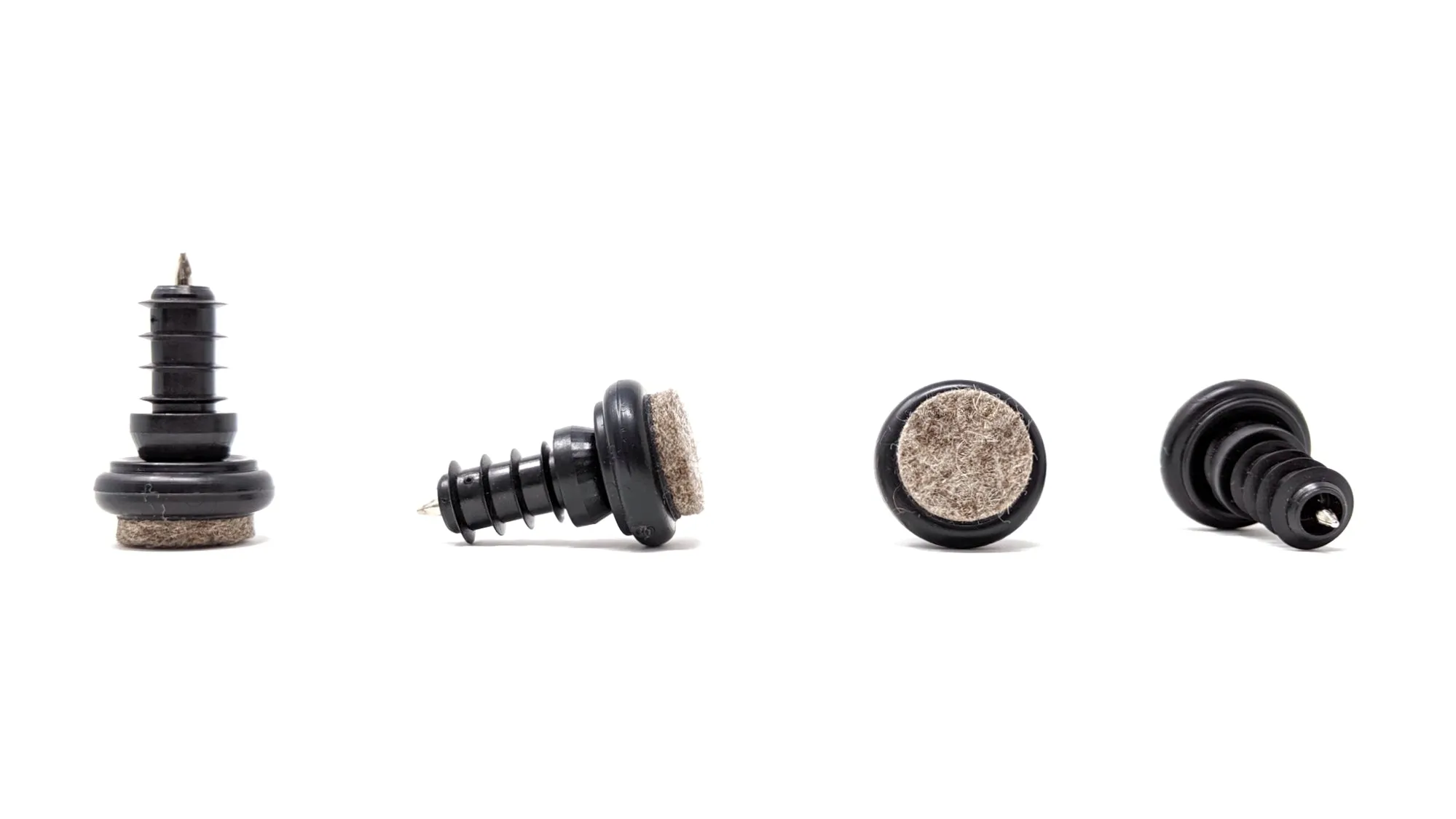 Tube Inserts with Felt Base for Angled Chair Legs with 10mm Inside Diameter (23mm Felt) | Made in Germany | Keay Vital Parts