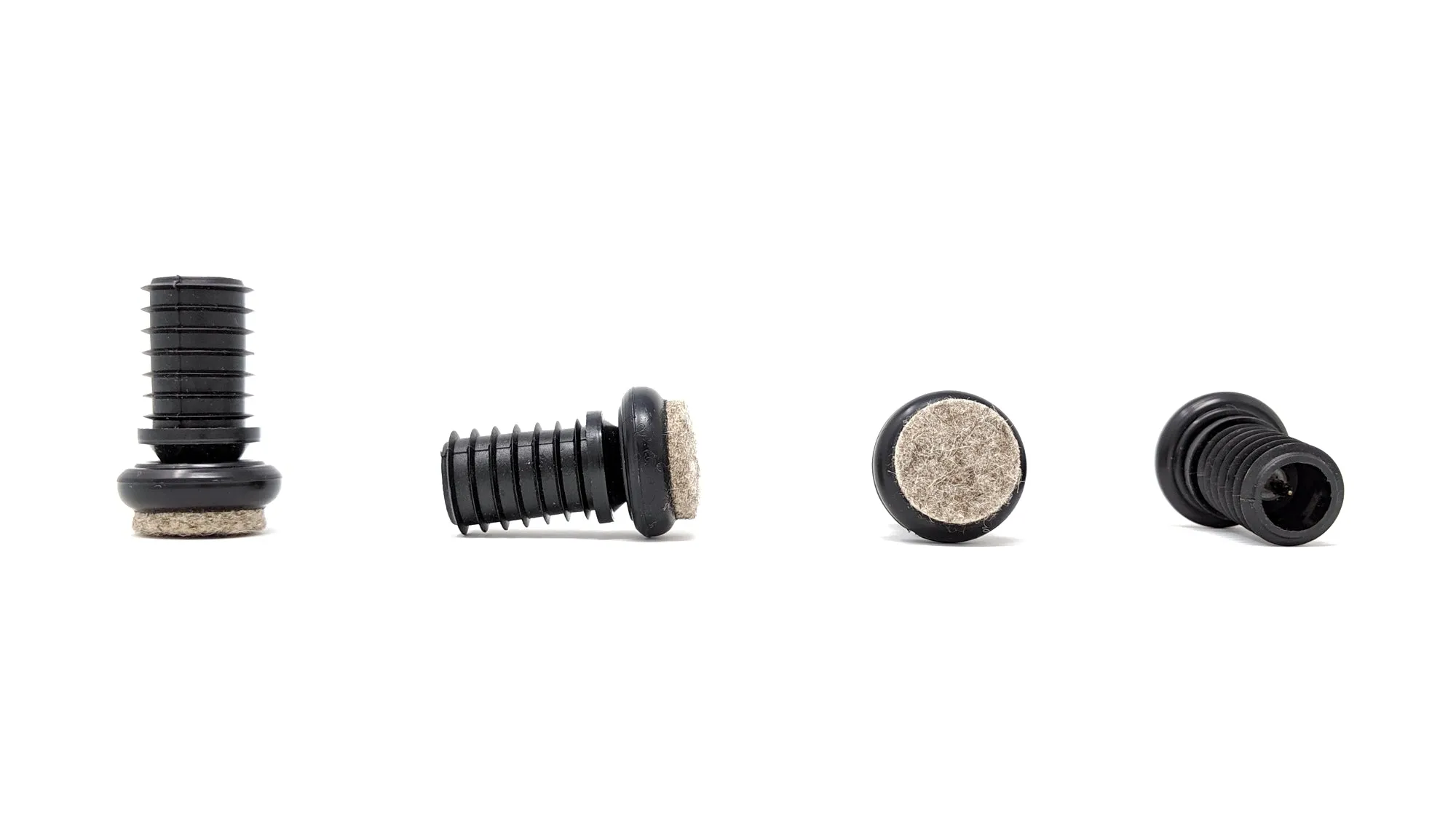 Tube Inserts with Felt Base for Angled Chair Legs with 16mm Inside Diameter (27mm Felt) | Made in Germany | Keay Vital Parts
