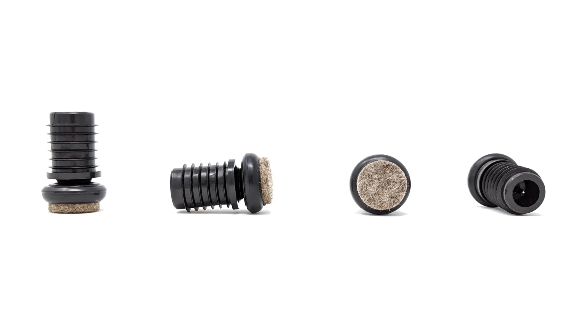 Tube Inserts with Felt Base for Angled Chair Legs with 19mm Inside Diameter (27mm Felt) | Made in Germany | Keay Vital Parts